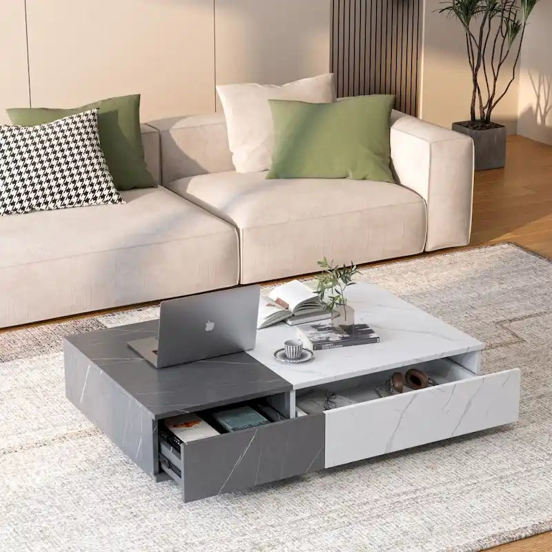 Modern Coffee Table with Two Storage Spaces
