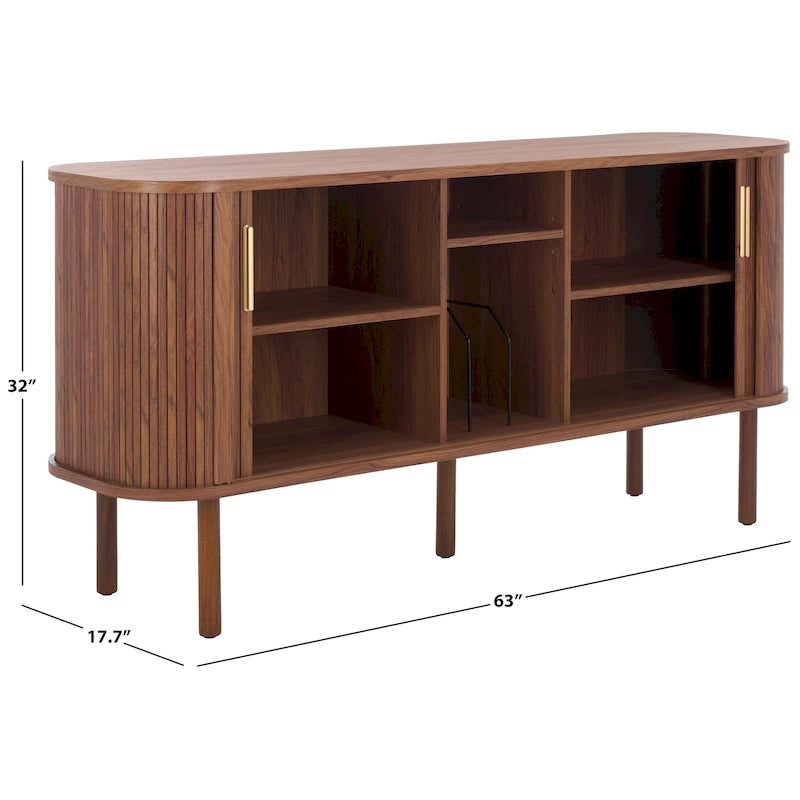 SAFAVIEH Home Tealla 2 Tambour Door Sideboard/Media Stand. - 63Wx18Dx32H