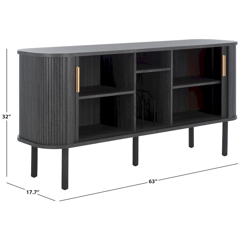 SAFAVIEH Home Tealla 2 Tambour Door Sideboard/Media Stand. - 63Wx18Dx32H
