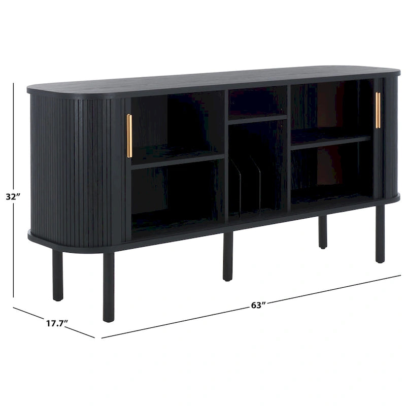 SAFAVIEH Home Tealla 2 Tambour Door Sideboard/Media Stand. - 63Wx18Dx32H